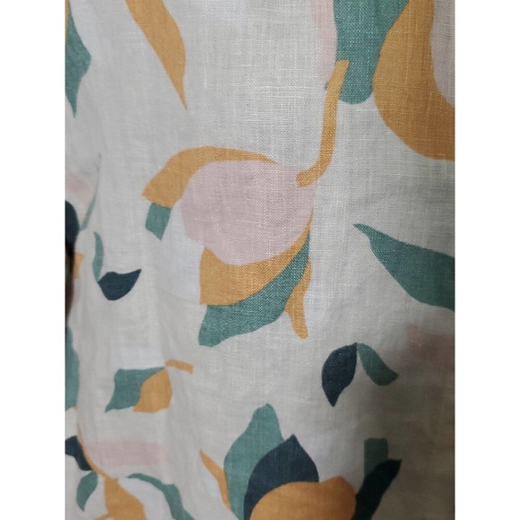 Rachel Zoe Large Button Down Multicolored Linen Shirt Tulip Print Shirt Dress - Picture 6 of 11